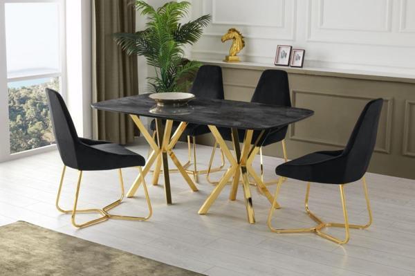 Lara Royal High Gloss Yemek Masa Sandalye Takımı - Image 1