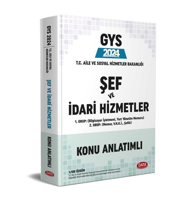 2024 Data GYS T.C. Aile ve Sosyal Hizmetler Bakanlığı GYS Şef ve İdari Hizmetler Konu Anlatımlı - Data Yayınları - Image 1