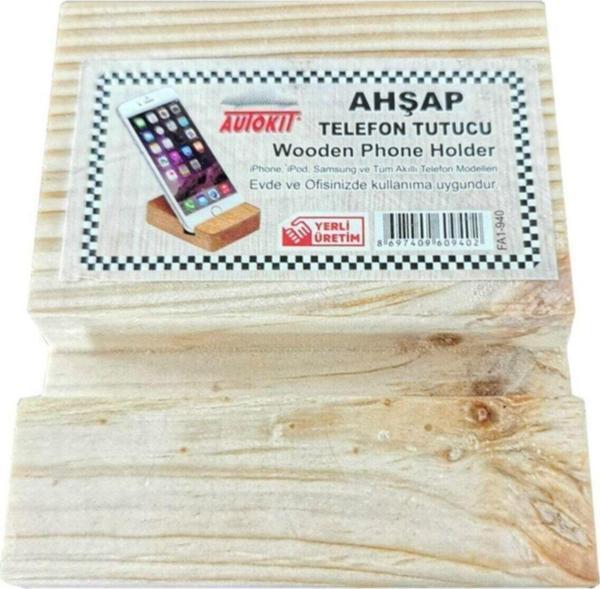 Autokit Fa1-940 Ahşap Telefon Tutucu - Image 1