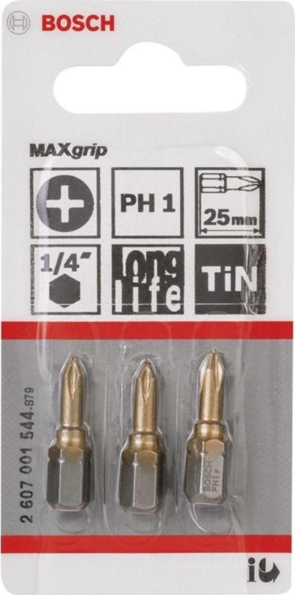 Bosch Maxgrip Ph1*25 Mm 3'Lü - Image 1