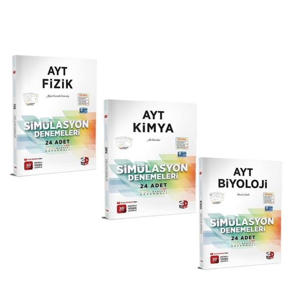 3D AYT Fizik Kimya ve Biyoloji Deneme Seti 3 Kitap - 3D Yayınları - Image 1