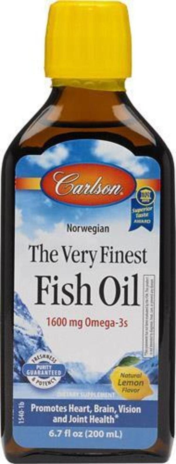 Carlson Fish Oil Omega 3 Balık Yağı Şurubu Limon Aromalı 200ml - Image 1