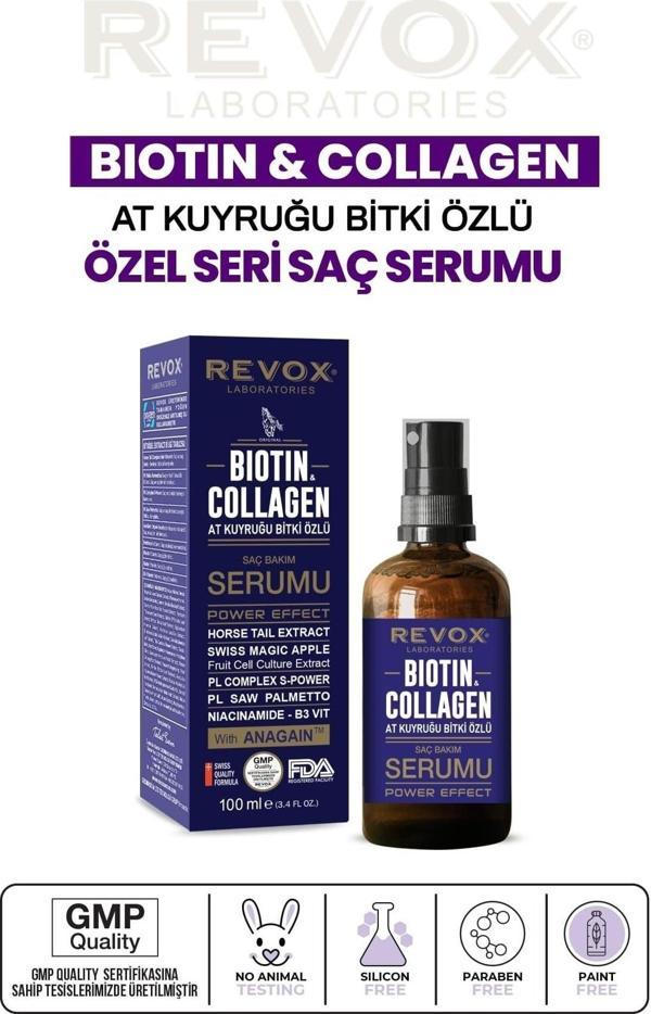 Revox Biotin & Collagen + At Kuyruğu Bitki Özlü Saç Bakım Serumu - Image 1