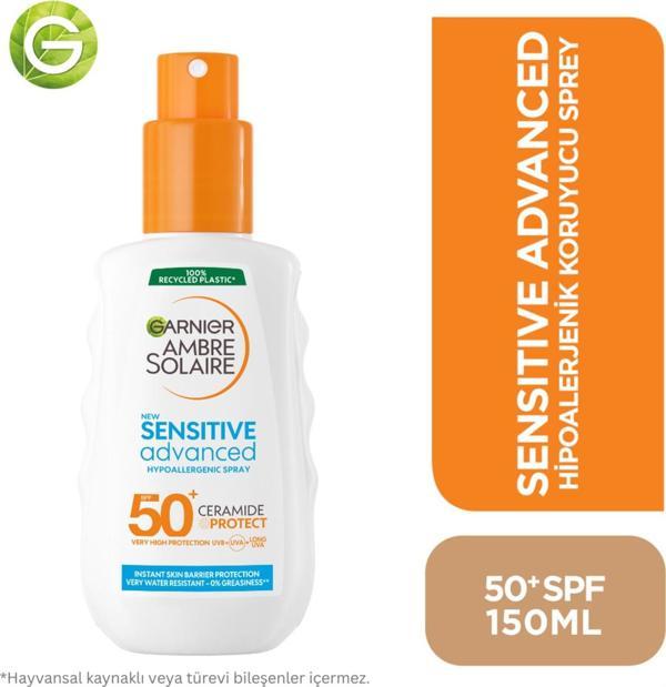 Garnier Ambre Solaire Sensitive Advanced Hipoalerjenik Güneş Koruyucu Sprey SPF50+ 150 ml - Image 1