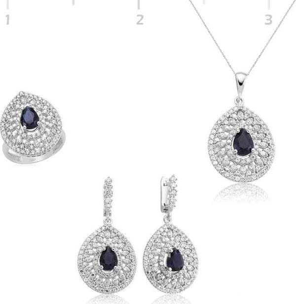 Gümüş Damla Desenli Bayan Set - Image 1