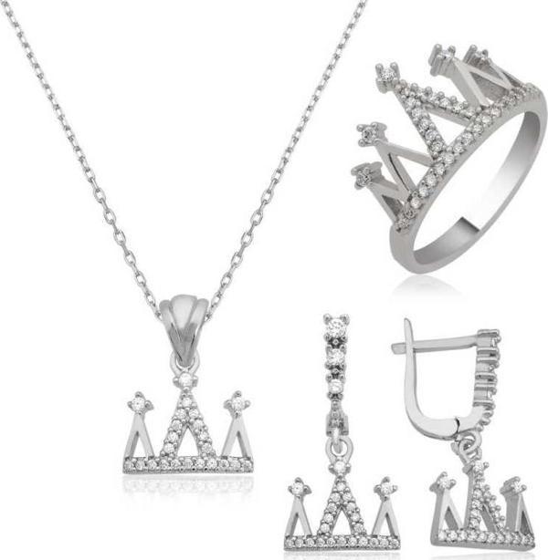 Gümüş Kraliçe Tacı Bayan Set - Image 1