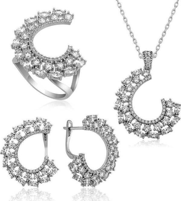 Gümüş Markiz Taşlı Bayan Set - Image 1