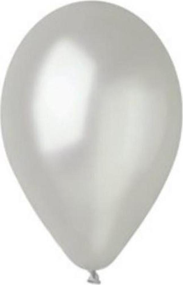 Gemar Metalik Balon Rengi 100'lü Paket Gümüş  - Image 1