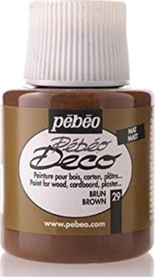 Pebeo Deco Mat Ahşap Boyası 110ML Şişe Kahverengi - Image 1