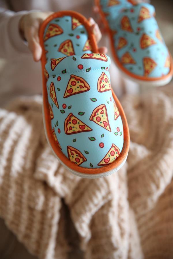 Unisex Pizza Desenli Ev Terlik Yumuşak Tabanlı 38 - Image 1