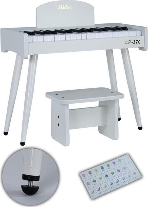 Midex CP-370WH Ahşap Çocuk Piyanosu Pilli 37 Tuşlu Gerçek Piyano Tuşları - Image 1