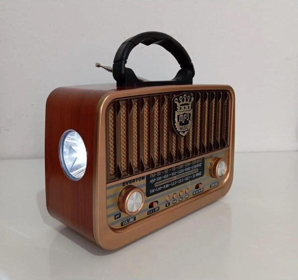 Rt-878 Bluetooth (El Feneri) Fm-Usb-Tf-Aux Şarjlı Nostaljik Radyo - Image 1