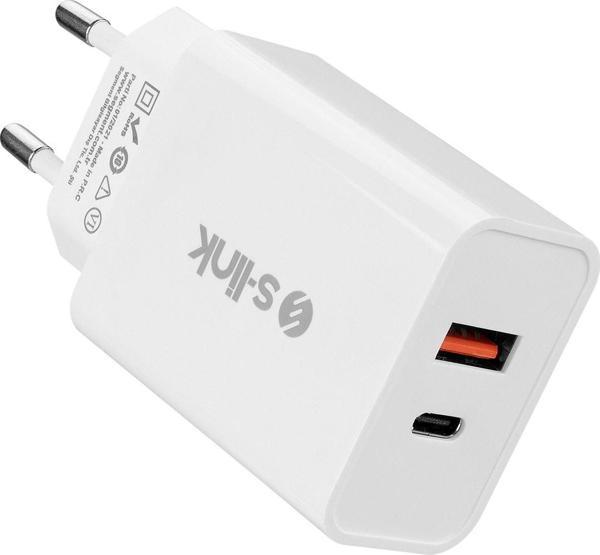 Sl-Ec60 20W Pd3.0-Quick Charge Qc3.0 Type Usb-C +Usb A Hızlı Beyaz Ev Şarj Adaptör - Image 1