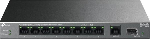 Ls1210Gp 8 Port Poe+ 10-100-1000 Mbps + 1 Port Sfp Switch Hub Metal Kasa - Image 1