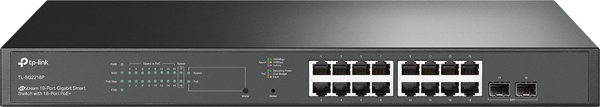Sg2218P 16 Port Poe+ 10-100-1000 Mbps L2 Yönetilebilir Switch Hub 2 Sfp Port - Image 1