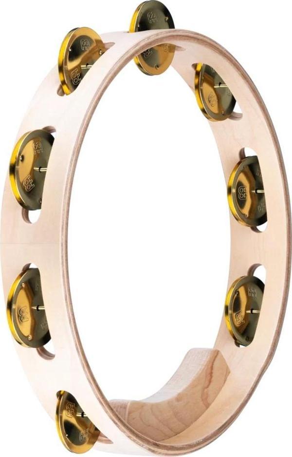 Meinl AE-MTA1B Artisan Maple Wood Solid Brass Jingle 1 Row 10" Tour Tamburin (Natural) - Image 1