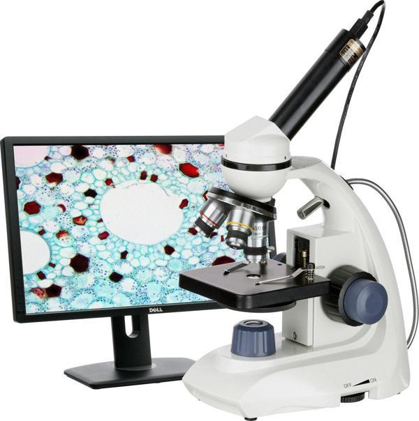 AmScope M170C-E 40X-1000X Çift LED Taşınabilir Bileşik Mikroskop - Image 1