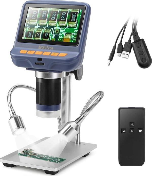 Koolertron 4.3 Inc LCD Dijital Mikroskop, 10X-220X Büyütme - Image 1