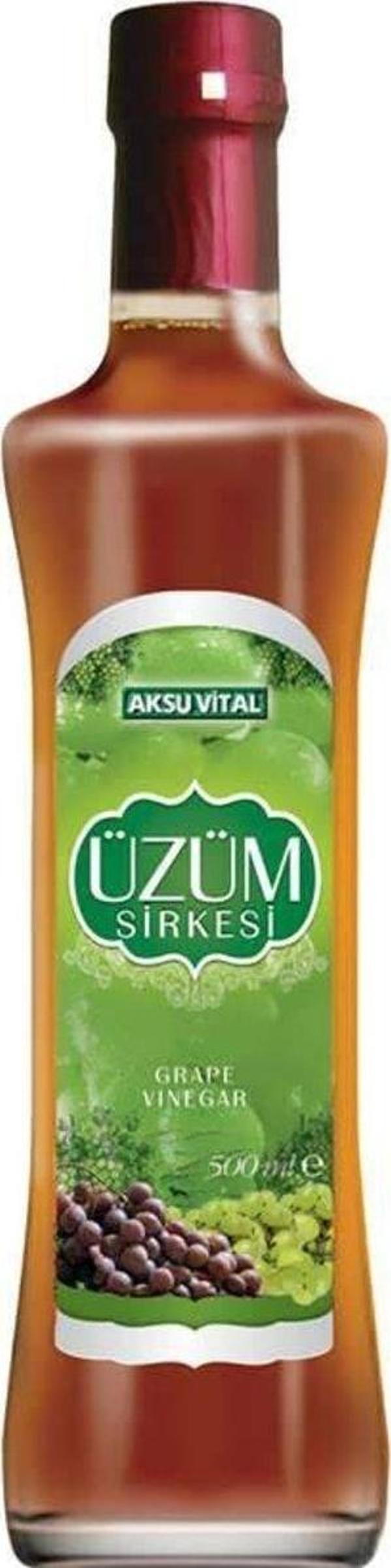 Aksu Vital Organik Üzüm Sirkesi 500 ml %100 Doğal - Image 1