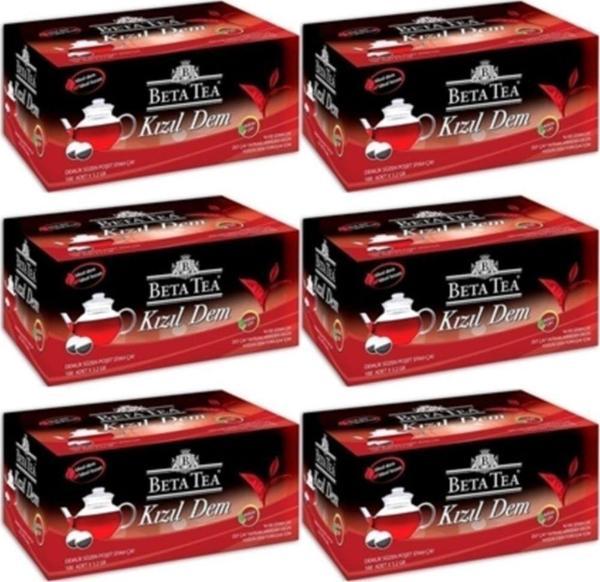 Beta Tea Beta Kızıl Dem Demlik Poşet Çay 100lü X 6 Adet 3,2 Grx100:320 Gr - Image 1