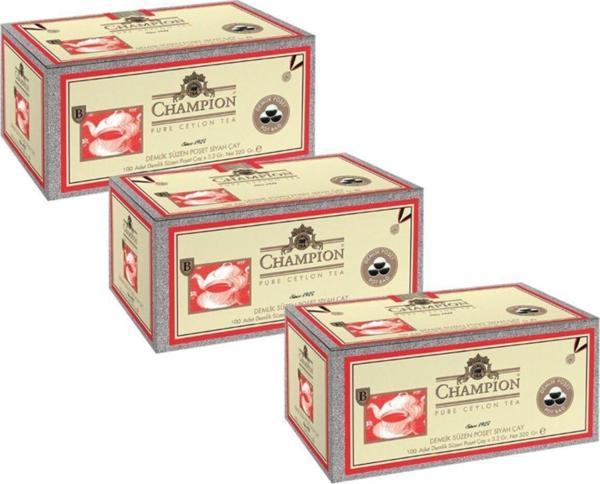 Champion Demlik Poşet 100 X 3,2 gram * 3 Adet Siyah Çay - Image 1