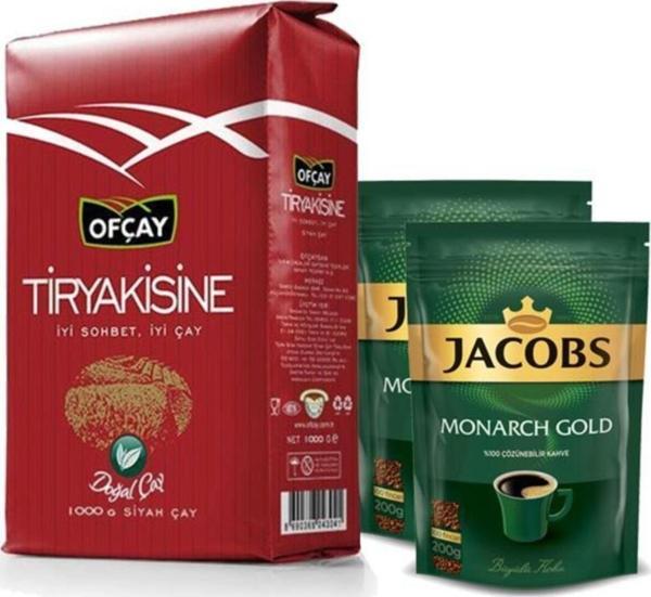 Ofçay Tiryakisine Dökme Siyah Çay 1000 gr Ve Jacobs Monarch Gold Kahve 2 x 200 gr - Image 1