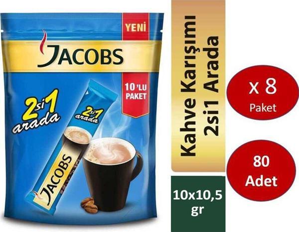 Jacobs 2si1 Arada 80 Adet Stick Kahve (10 X 8 Paket) - Image 1