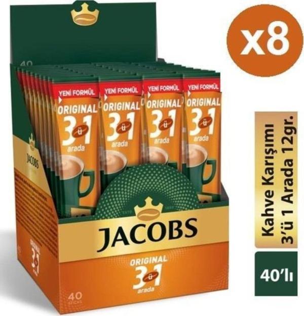 Jacobs Original 3'ü 1 Arada 8 Kutu X (40x16g) Stick Karışım Kahve - Image 1