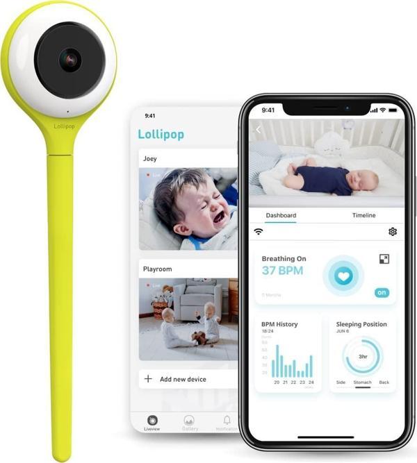 Lollipop Bebek Monitörü - Gerçek Ağlama Algılamalı - Fıstık Yeşili - Image 1
