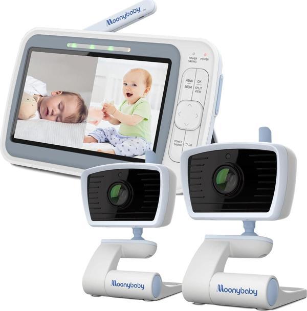 Moonybaby 5" HD Düşük EMF'siz 2 Kameralı Bebek Monitörü - Image 1