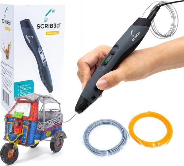 SCRIB3D Gelişmiş 3D Baskı Kalemi - 20 Feet Filament, Şablon Kitabı - Image 1