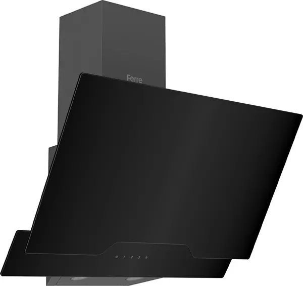 Ferre D063 Çift Camlı Girin Tili Dokunma Tik 60 cm Siyah Davlumbaz - Image 1