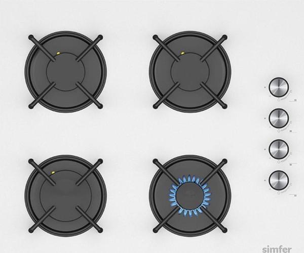 Simfer 3048 Beyaz Klasik Set Üstü Cam Ocak - Image 1