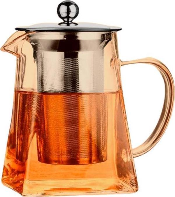 Çiftçiler Metal Süzgeçli Cam Demlik 950 ml Gold CIF1019 - Image 1