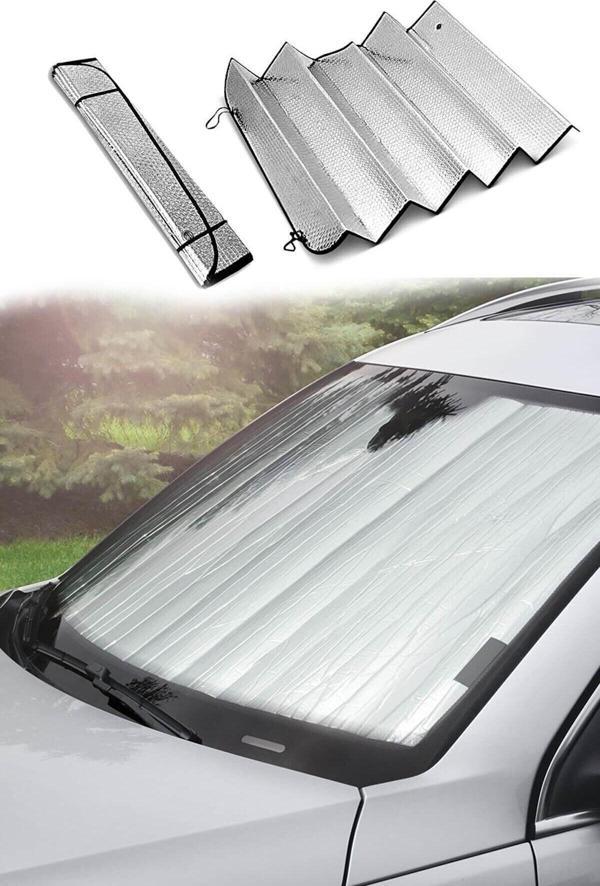 Sebura Araba Ön Cam Güneşlik Balonlu Metalize Parlak Alüminyum Katlanabilir Oto Güneşlik Perde (130x60cm) - Image 1