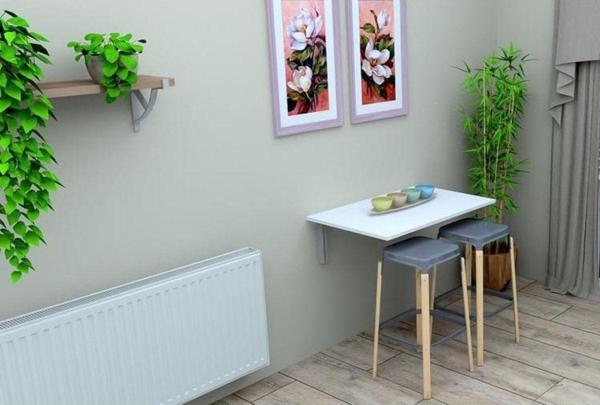 Sebura Katlanır Mutfak Masası Duvara Takılan Monteli Katlanır Masa 60x90 cm - Image 1