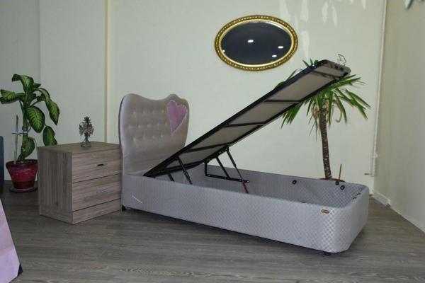 Baza Başlık 134320 90*190 Standart Kumaş Kalp başlık Metal çelik Sağlam El Yapım - Image 1