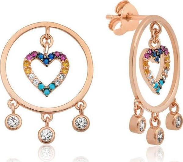 Himarry Gümüş Kalpli Halka Küpe - Image 1