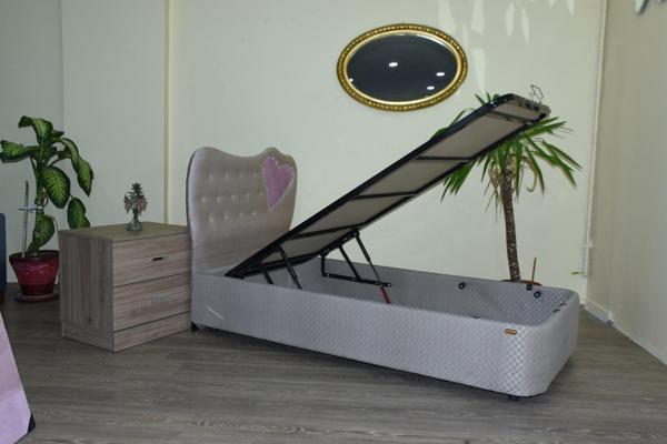 Baza-Başlık 13432 STANDART  Kumaş MODEL Kapitone Kalp başlık Metal 90*190 ElYapım - Image 1