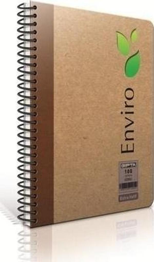 Gıpta Enviro A4 Spiralli Kraft Sert Kapak Bloknot 100 Yp Çizgisiz  - Image 1