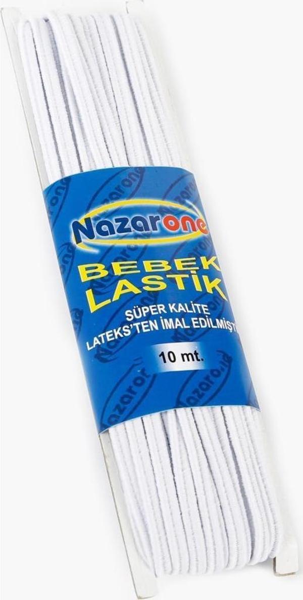 Nazarone Bebe Lastik 10MT Beyaz - Image 1