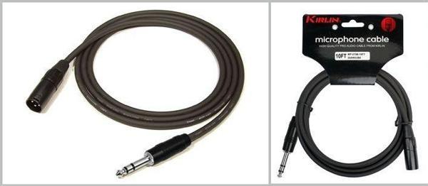 KIRLIN MP-273B-3M-BK  XLR-TRS 3 Metre Kablo - Image 1