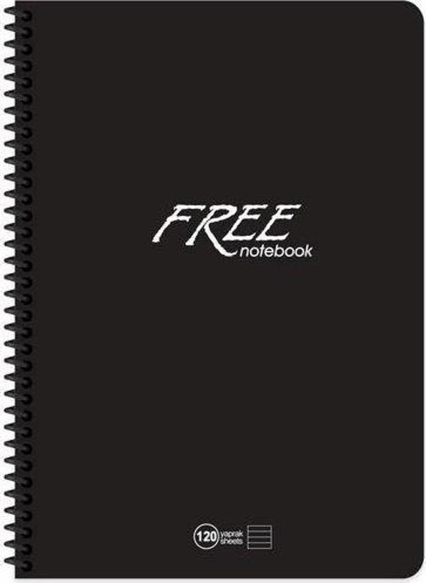 Keskin A4 120Yp. Çizgili PP Kapak Free Defter Siyah - Image 1