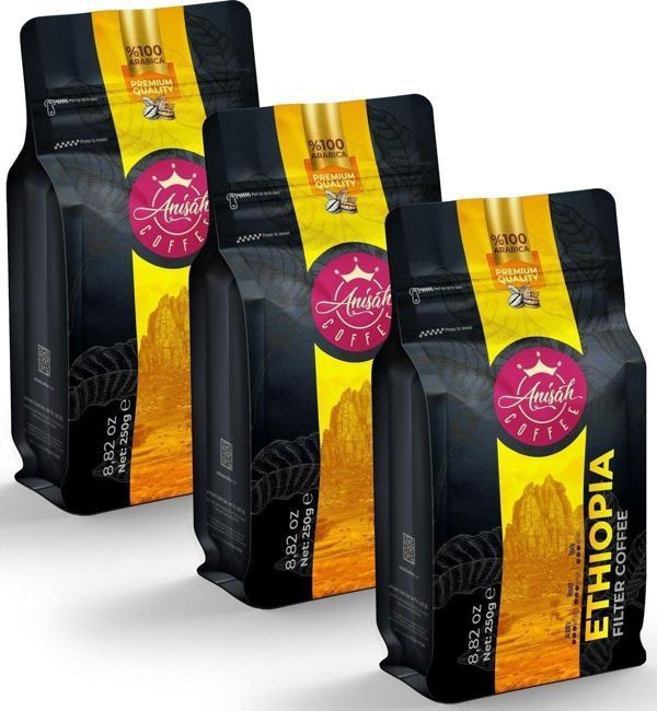 Anisah Coffee Etiyopya Filtre Kahve 3*250 Gram - 3'lü Paket - Image 1