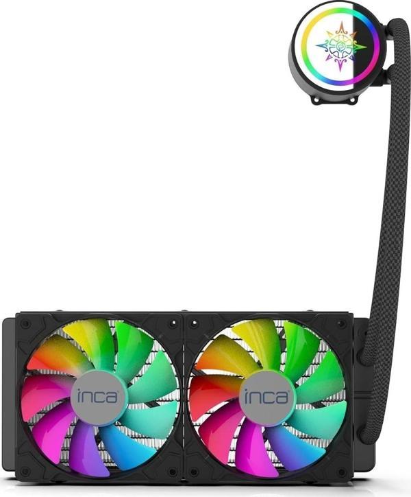 İss-02Xn İntel-Amd 2X120Mm Argb Led Fanlı Am5 Control Remote Cpu Liquid Cooler Amd İşlemci Fanı - Image 1