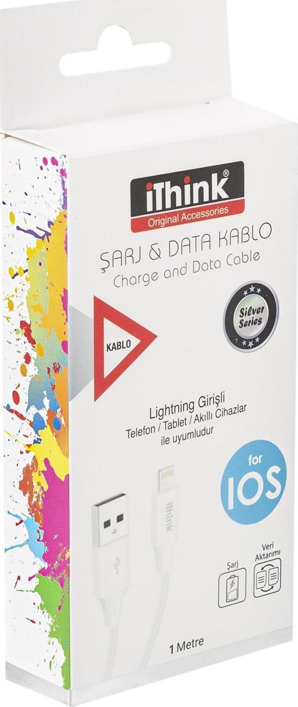 Silver Şarj ve Veri Aktarım Kablosu Lightining - Image 1