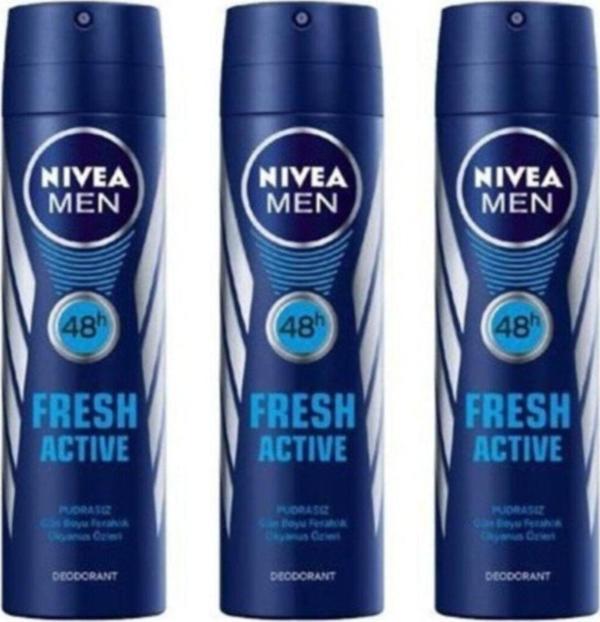 Nivea Men Fresh Active 3x 150 ml Erkek Deodorant - Image 1