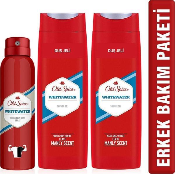 Old Spice 400ml Duş Jelix2(800ml)+Deo 150ml White Water - Image 1