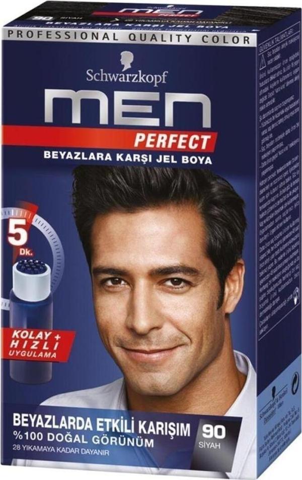 Schwarzkopf Men Beyaz Renk Kırıcı Saç Boyası 90 Siyah - Image 1