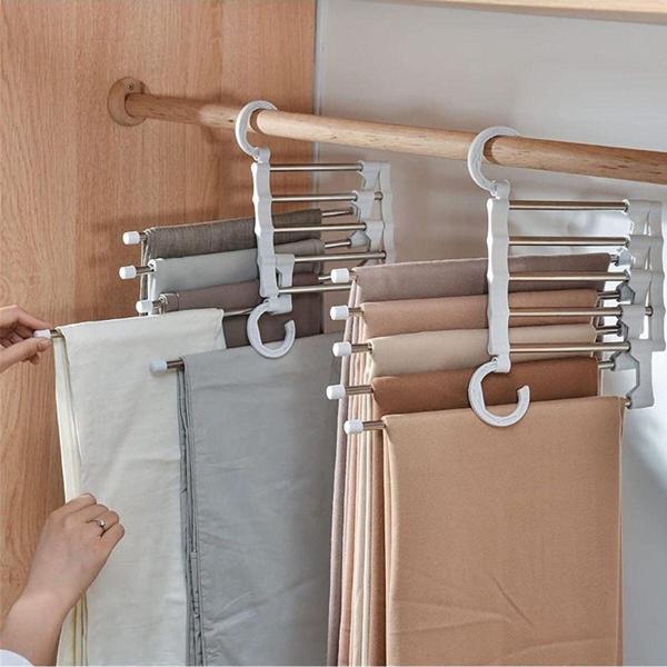 Sebura Dolap Içi Askılık 5 Li Pantolon Eşarp Askısı Hareketli Askı Dolap Içi Düzenleyici Metal Askılık - Image 1